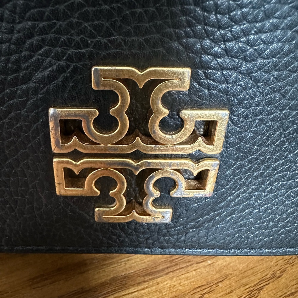 Tory Burch Black Britten Pebbled Leather Crossbody Bag - Picture 2 of 6